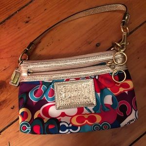 Multicolored Coach Poppy Wristlet